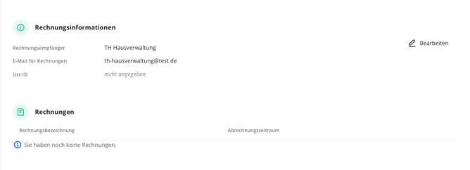 Rechnungsinformationen Rechnungen