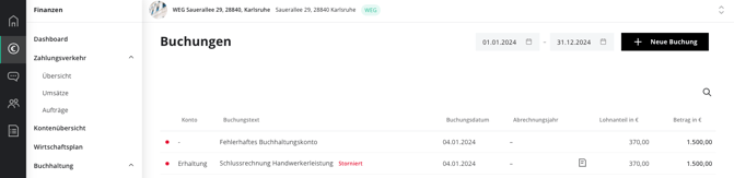 Buchungen